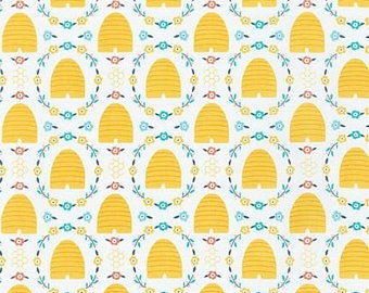 Bees Knees - Spring Beehives by Robert Kaufman, AHE-19641-192 Spring, 100% Cotton Fabric