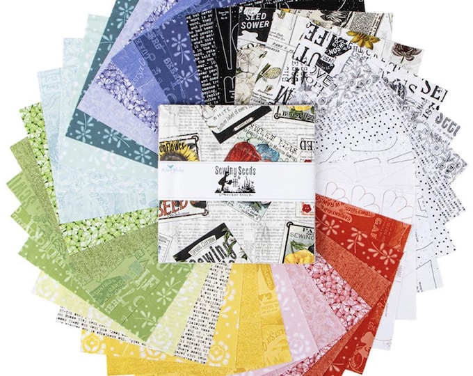 Sewing Seeds III 10" Stacker by J. Wecker Frisch, 100% Cotton Batik, 42 Pieces, 10-15680-42