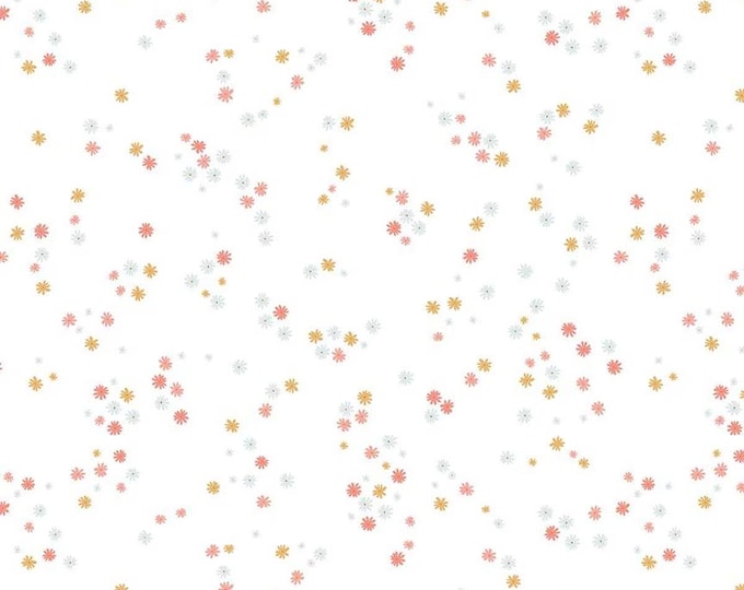 Between The Pages Flowers White by Fran Gulick for Riley Blake Designs, 100% Cotton Fabric, C15376-WHITE