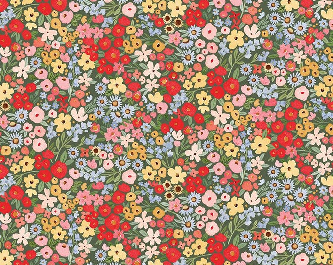 Floral Charms Happy Ditsy Floral Hunter by Kelsey Carlson for Riley Blake Designs, 100% Cotton Fabric,  C15762-HUNTER