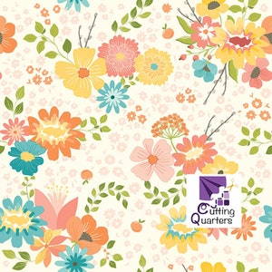 Spring's in Town - Main Cream by Sandy Gervais for Riley Blake Designs, 100% Cotton Fabric, C14210-Cream