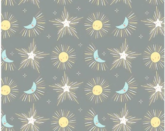 Star Bright - Moon/Stars by Jennifer Ellory for P&B Textiles,  100% Premium Cotton Fabric, SBRI-4602-S