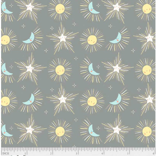 Star Bright - Moon/Stars by Jennifer Ellory for P&B Textiles,  100% Premium Cotton Fabric, SBRI-4602-S