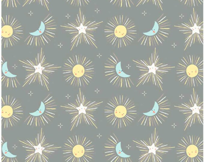 Star Bright - Moon/Stars by Jennifer Ellory for P&B Textiles,  100% Premium Cotton Fabric, SBRI-4602-S