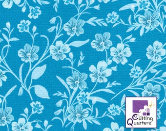 Wildflowers Teal by Debbie Beaves for Robert Kaufman, A Flowerhouse Collection, 100% Cotton Fabric, FLH-20291-213