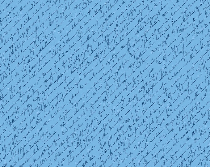 Sunny Skies Script Blue by Jill Finley for Riley Blake Designs, 100% Cotton Fabric, C14632-Blue
