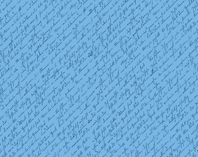 Sunny Skies Script Blue by Jill Finley for Riley Blake Designs, 100% Cotton Fabric, C14632-Blue