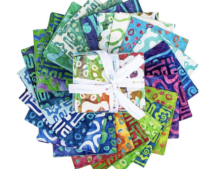 Expressions Batiks Bold in Bloom 24-Piece Fat Quarter Bundle, FQ-23517-24