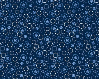 Rhapsody In Blue - Ditzy Dots Blue by Kanvas Studios for Benartex Designer Fabrics, 100% Cotton Fabric, 14074-55