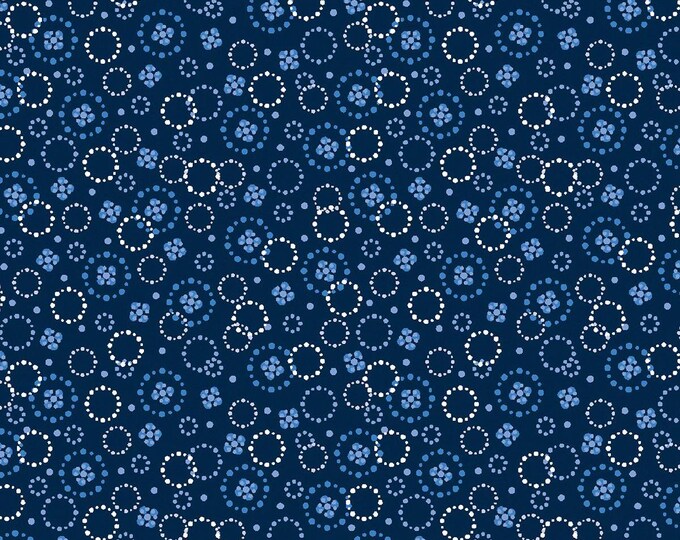 Rhapsody In Blue - Ditzy Dots Blue by Kanvas Studios for Benartex Designer Fabrics, 100% Cotton Fabric, 14074-55