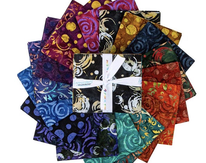 Expressions Batiks Kinetic Energy 18-Piece Fat Quarter Bundle, FQ-23424-18