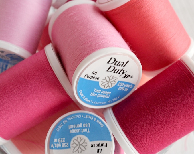 Pinks - 250 yds Coats & Clark Dual Duty XP All Purpose Polyester Thread 250yds, Size 50, Tex 30, Art. S910