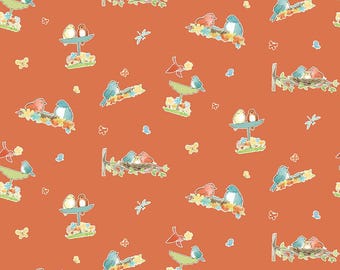 Happy at Home Vignettes Salmon by Tara Reed for Riley Blake Designs, 100% Fine Cotton, C13701-Salmon