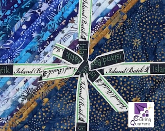 Island Batik - Midnight Garden 10" Stacker by Jerry Khiev for Lumin Fabrics, 100% Cotton Batik, 42 Pieces, Midnight Garden-ST
