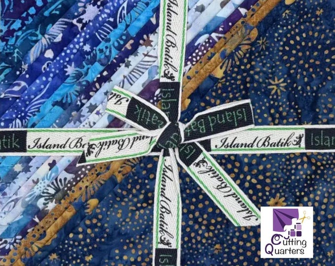 Island Batik - Midnight Garden 10" Stacker by Jerry Khiev for Lumin Fabrics, 100% Cotton Batik, 42 Pieces, Midnight Garden-ST