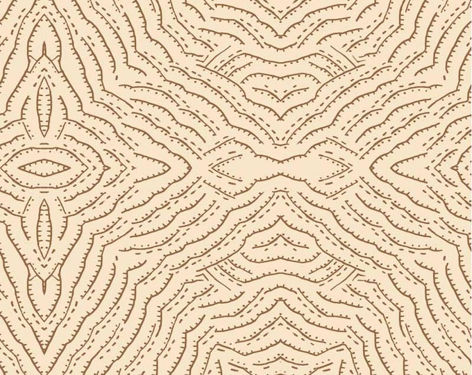 Origins Diamond Linework Geo Ecru by Jamie Kalvestran for P&B Textiles, 100% Premium Cotton Fabric, ORIG 5192 E