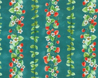 Strawberry Season  - Vines Slate, 100% Cotton, ABYD-22316-66 SLATE