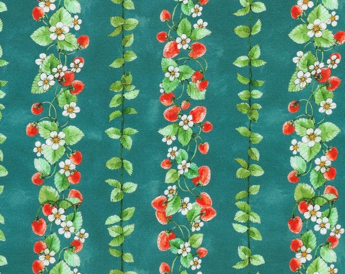 Strawberry Season  - Vines Slate, 100% Cotton, ABYD-22316-66 SLATE