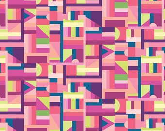 Zest - Wonder Coral by Modern Quilt Studio for Benartex Designer Fabrics, 100% Cotton Fabric, 13567-25