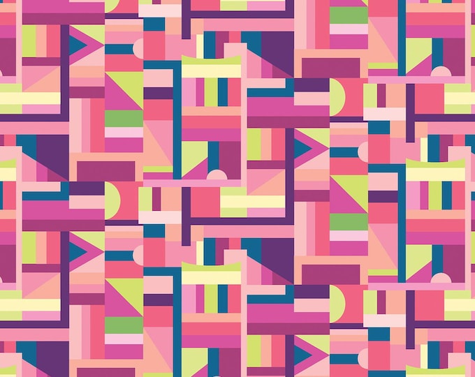 Zest - Wonder Coral by Modern Quilt Studio for Benartex Designer Fabrics, 100% Cotton Fabric, 13567-25