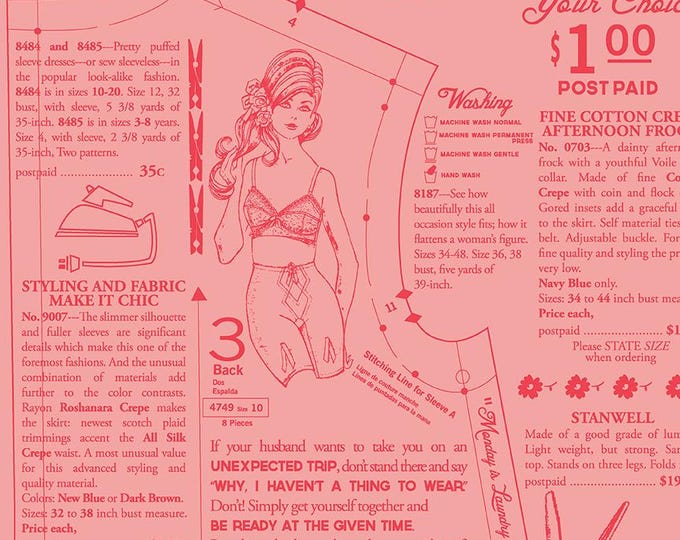 Vintage Happy 2 Dressmaking Coral by Lori Holt for Riley Blake Designs, 100% Cotton Fabric,  C9140-CORAL