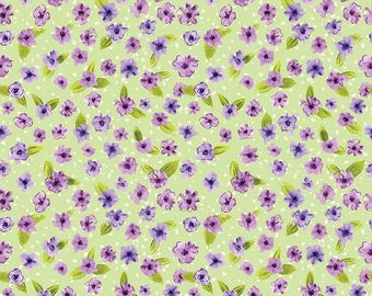 Plum Petals Small Flowers Fern by Diane Labombarde by Lori Holt for Riley Blake Designs, 100% Cotton Fabric, C15642-FERN