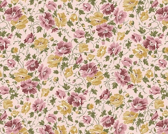 Midnight Garden Flowers Blush, 100% Cotton, C12543-Blush