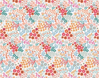 Birdsong - Packed Flower Field White, 100% Cotton, BSON 5861 WMU