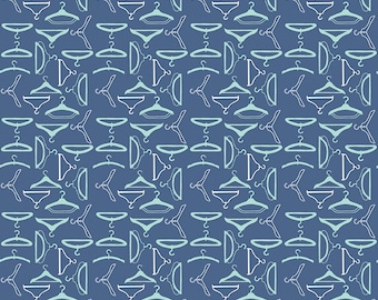 Vintage Happy 2 Hangers Denim by Lori Holt for Riley Blake Designs, 100% Cotton Fabric, C9142-DENIM