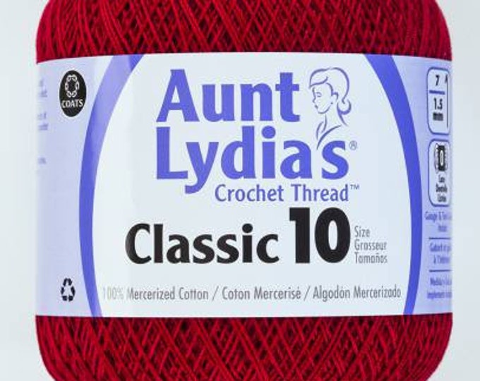 Cardinal - Aunt Lydia's Crochet Thread Classic 10, 400 yds, Art 154C-196