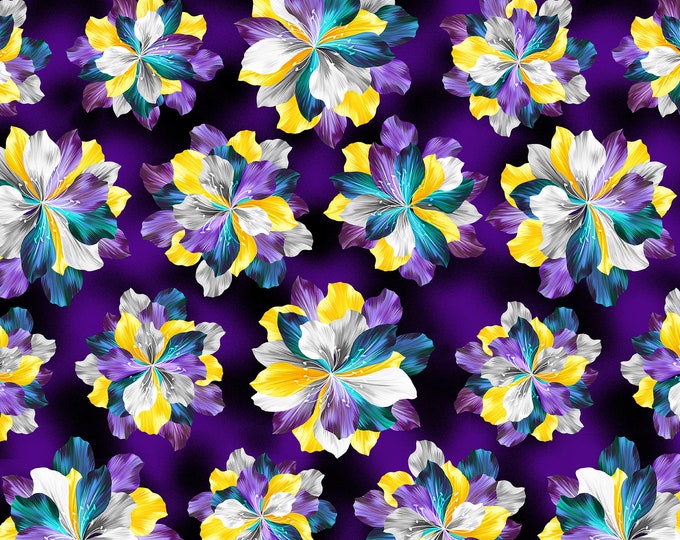 Petal Paradise - Paradise Flowers Multi by Kanvas Studios for Benartex Designer Fabrics, 100% Cotton Fabric, 09872-99