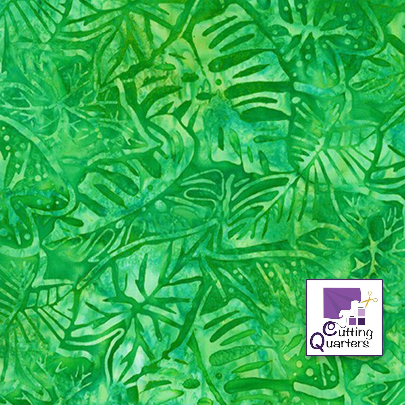 Robert Kaufman Artisan Batik Totally Tropical Leaves, Fabric by The Yard  (Marine)