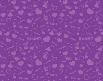 Celebrate with Hershey Valentine's Day Tonal Purple, 100% Cotton, C12804-PURPLE