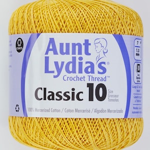 Golden Yellow - Aunt Lydia&#39;s Crochet Thread Classic 10, 350 yds, Art 154C-422