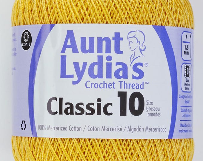 Golden Yellow - Aunt Lydia's Crochet Thread Classic 10, 350 yds, Art 154C-422