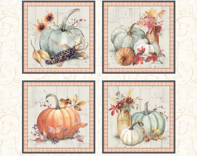 Bountiful - Harvest Blocks Panel (36" x 43"), 100% Cotton, BOUN 5878 PA