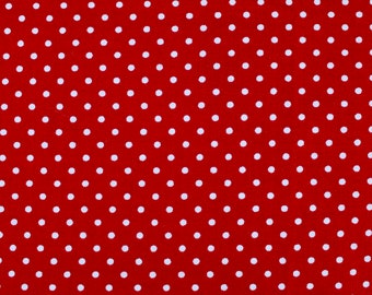 Red Polka Dots, Single Fat Quarter, 100% Cotton Fabric