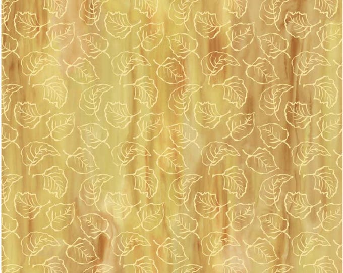 Spring In The Northwoods Stained Glass Leaves Gold by Jamie Kalvestran for P&B Textiles, 100% Premium Cotton Fabric, SINW 5418 LI