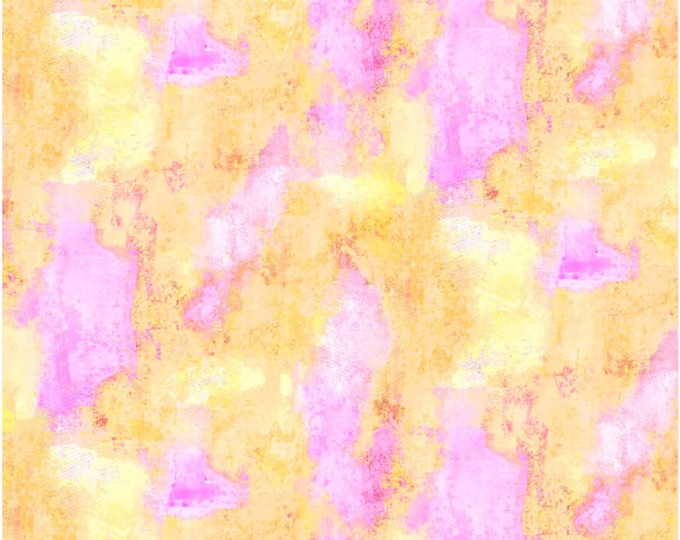 Songbird Serenade - Texture Yellow/Pink by Robin Mead for P&B Textiles, 100% Premium Cotton Fabric, SSER-4698-YP