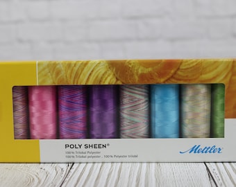 Mettler Poly Sheen Brights Gift Pack 8 Spools, 200m/220 yds per Spool, PS811Brights-Kit