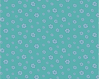 Birdsong - Ditzy Tonal Flowers Turquoise/Blue 100% Cotton, BSON 5864 TB