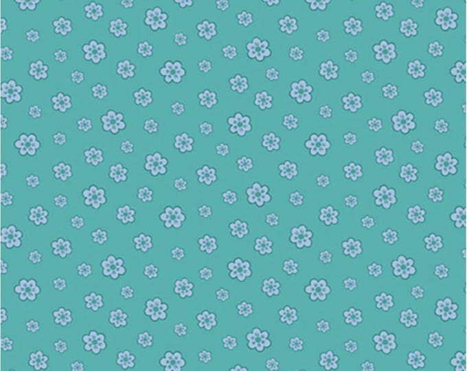 Birdsong - Ditzy Tonal Flowers Turquoise/Blue 100% Cotton, BSON 5864 TB