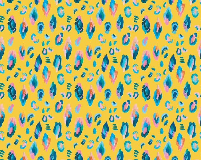 Kindness Always Leopard Yellow by Jessi Raulet of Etta Vee for Riley Blake Designs, 100% Cotton Fabric, CD13023-YELLOW
