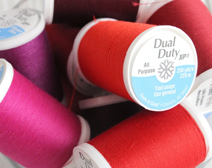 Reds - 250 yds Coats & Clark Dual Duty XP All Purpose Polyester Thread 250yds, Size 50, Tex 30, Art. S910