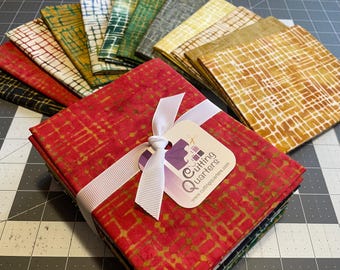 Bali Urban Weave 12-Piece Fat Quarter Bundle, 100% Cotton Batik, 9275-FQ12