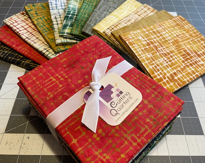 Bali Urban Weave 12-Piece Fat Quarter Bundle, 100% Cotton Batik, 9275-FQ12