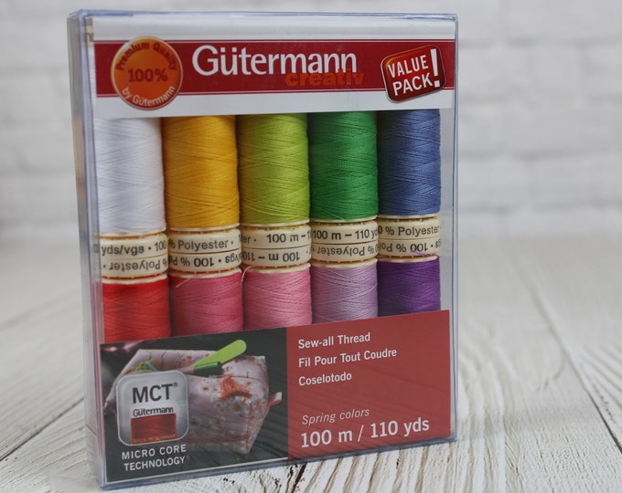 Gutermann creativ Sew-all Thread Set, Spring Colors, 100m/110yds,  10 Spools Value Pack - 734014-1