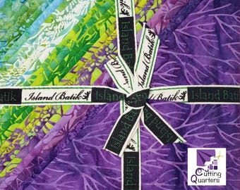 Island Batik - Petal Poetry 10" Stacker by Jerry Khiev - Lumin Fabrics, 100% Cotton Batik, 42 Pieces, Petal Poetry-ST