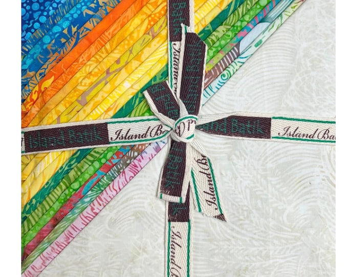 Summer Fields 10" Square Stack by Kathy Engle for Island Batik, Hand Dyed Batik Cotton, Layer Cakes