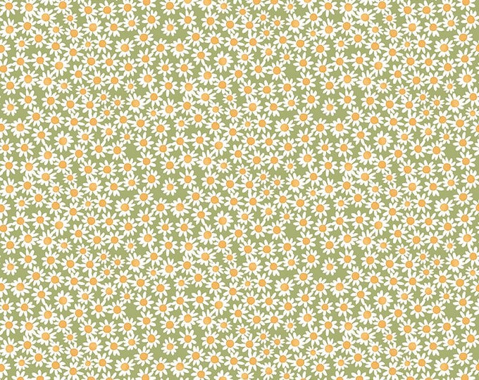Floral Charms Daisies Green by Kelsey Carlson for Riley Blake Designs, 100% Cotton Fabric,  C15764-GREEN